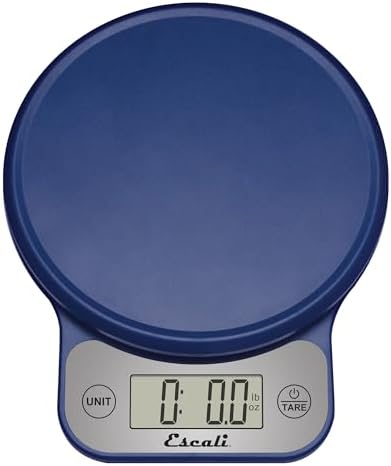 Escali Telero Digital Food Scale, High Precision Kitchen Scale for Cooking, Baking, Portion Control, Meal Prep, Weigh in Grams and Ounces, 11 lb Capacity, Blue (T136)