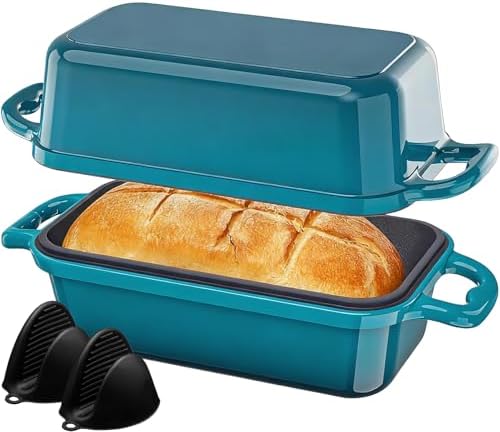 Enameled Cast Iron Sourdough Bread Dutch Oven-Emerald