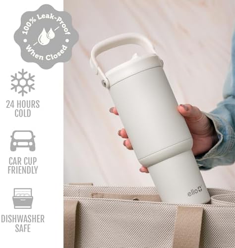 Ello Oasis Go+ 26oz Insulated Stainless Steel Tumbler with Straw, Mineral