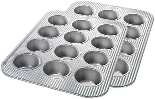 USA Pan Bakeware Muffin Pan, 12-Well, Set of 2, Aluminized Steel