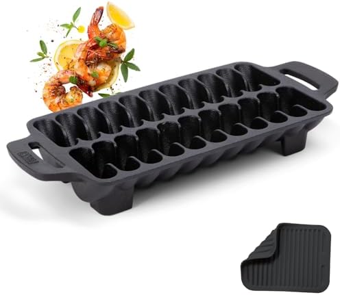 TOMO Cast Iron Shrimp Grill Pan