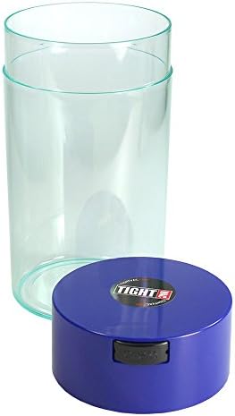 Tightvac - 3oz to 12 Ounce - Patented Airtight Container | Multi-use Vacuum Container Works as Smell Proof Containers for Herbs and Dry Goods. Blue Clear