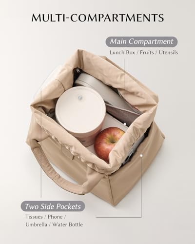 EACHY Lunch Box for Women, Insulated Lunch Bag for Men, Reusable Lunch Tote Cute Cooler Bag Soft Lunchbox for Work, Travel, Camping, Picnic