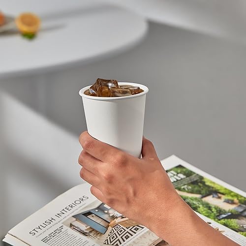JOLLY PARTY 300Pack 12oz Disposable Paper Coffee Cups White Hot Coffee Cups