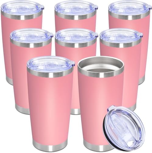 20oz Tumbler Stainless Steel Tumbler Coffee Tumbler with Lid Pink, 8P