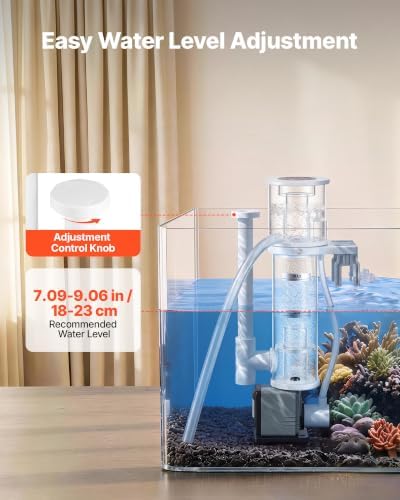 VEVOR Protein Skimmer for 20-30 Gal Saltwater Aquarium Hang On with DC Pump, Protein Skimmer with DC Pinwheel Pump, Adjustable Control, for 20-30 Gallon Small Saltwater Aquariums & Reef Tank Fish Tank