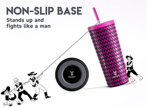 Meoky 24 oz Insulated Tumbler with Lid and Straw, Stainless Steel Vacuum Insulated Tumbler, Keeps Cold for 24 Hours, 100% Leak Proof, Fits in Car Cup Holder (Bolt)