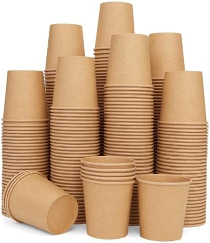 Vumdua 800 Pcs 6 oz Kraft Paper Cups - Disposable Paper Cups Hot Cold Beverage Drinking Cup for Coffee, Water, Tea, Juice, Espresso & Cortado