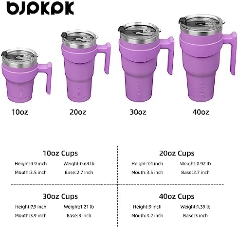 BJPKPK 10 oz Mini Tumbler with Lid, Straw & Handle, Insulated Steel Cup