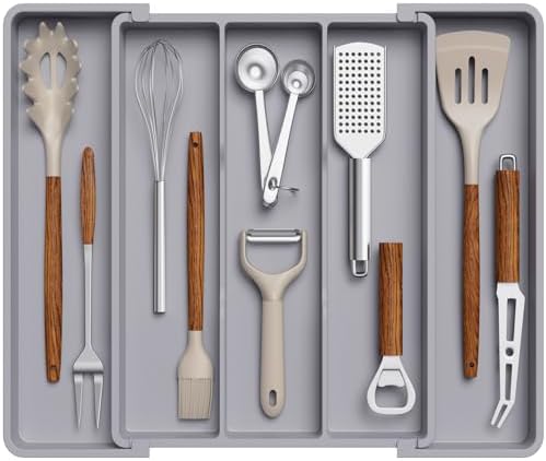Lifewit Utensil Organizer for Kitchen Drawers, Expandable Utensil Tray
