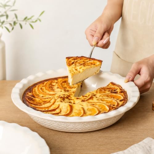 Ceramic Pie Pan, 9 in Pie Dish, Deep Dish Pie Plates for Quiche