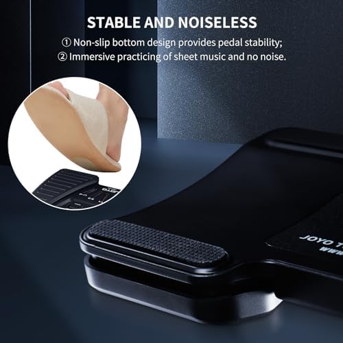 JOYO Wireless Page Turner Pedal Bluetooth Foot Switch for iPad/Tablet/Phone Works with forScore/OnSong, 5 Modes & 60H Battery with LED Indicator, Silent Non-Slip Design for Sheet Music (SP-01)