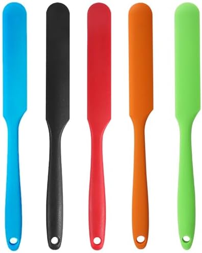 5 Pcs Silicone Jar Spatulas,Sourdough Spatula with Long Handle,Cake Cream Butter Spatulas(5 Pcs)