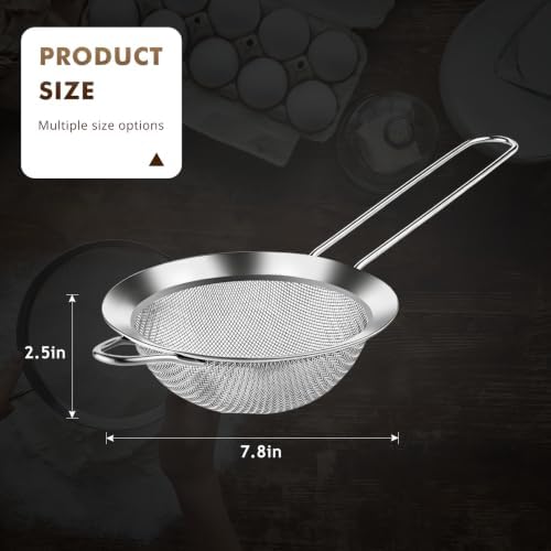 NileHome 7.8-Inch Diameter Stainless Steel Mesh Strainers,Silver