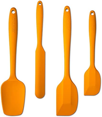 4 Piece Silicone Spatula Set, Flexible Heat Resistant Non-scratch Baking Cooking Rubber Spatulas with Stainless Steel Core, Orange
