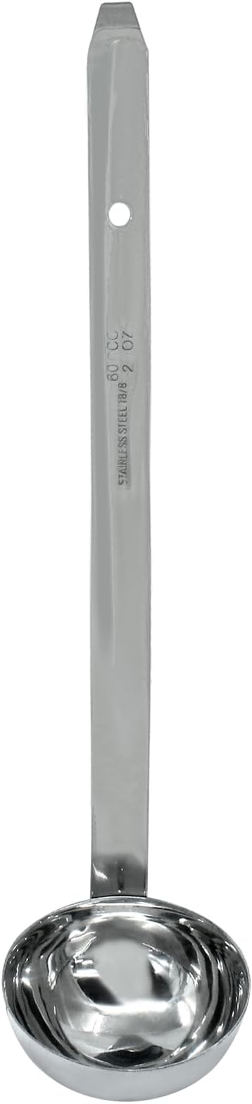 1Pc 2 oz Ladle, Stainless Steel Ladle Long Handle with Hook, Metal for Sauces, Soup