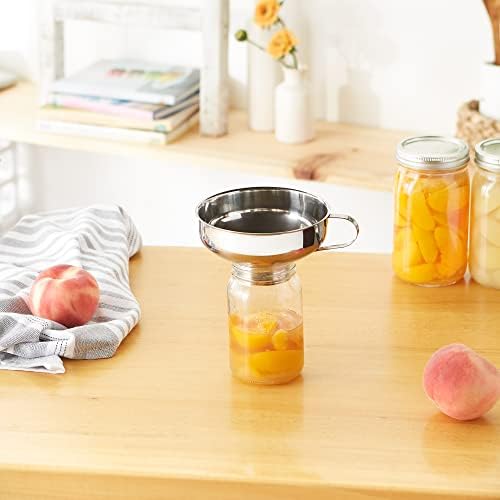 RSVP International Endurance Canning Collection Non-Reactive 18/8 Stainless Steel, Dishwasher Safe, Funnel, 2-1/4"