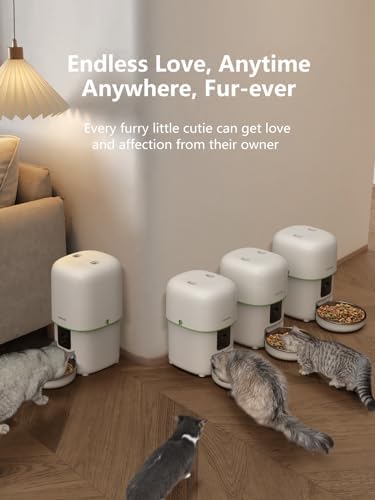 Automatic Cat Feeder with Camera - 5G WiFi Auto Cat Food Dispenser, 1080P HD Video with Night Vision, 1-15 Meals, 1-99 Portions, 2-Way Audio, Keeps Food Fresh, 4L Timed Pet Feeder Also for Dogs