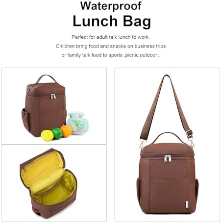 NOL Insulated Lunch Bags for Women Cooler Bag Lightweight Nylon Waterproof Lunch Box for Work