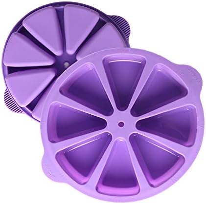 SHEbaking Scone Pan Silicone Triangle Cake Mold for Baking Nonstick Cornbread Pan 8 Cavity Pie Silicone Mold Perfect for Brownies, Muffin, Cupcake, Soap, polenta, or biscuits (Light Purple)