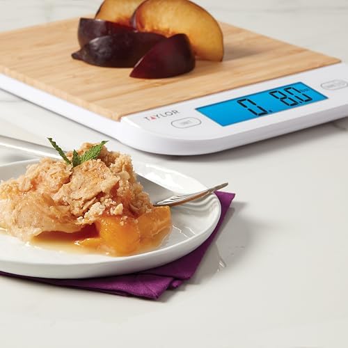 Taylor Bamboo Digital Backlit Kitchen Scale - 15 lb Max Capacity