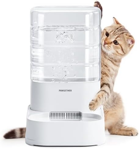 PAWGETHER® Automatic Cat Water Dispenser with 1 Filter Gravity Water Bowl for Dogs, 1 Gallon/3.5L Dog Water Bowl Dispenser, Cat Waterer, Easy to Fill