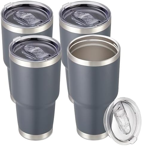 30 oz Tumbler with Lid Stainless Steel Tumblers Bulk, 4 Pack