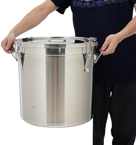 DYNAMI 12.7Gal 304 Stainless Steel Rice Storage Container 40-90Lbs