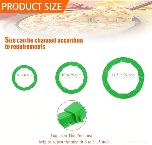 Easily Adjustable Silicone Pie Crust Protector, Fits8-11.5" Pie Crust
