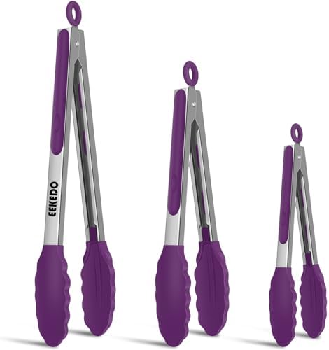 Kitchen Tongs, Stainless Steel Cooking Tongs with Silicone Tips