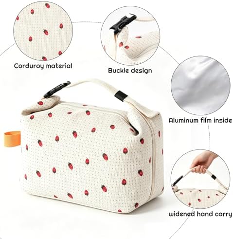 SUOXU Insulated Lunch Bag, Reusable Thermal Lunch Box Tote for Women & Men, Large Capacity Leakproof Cooler Bag for Work, Picnic Travel