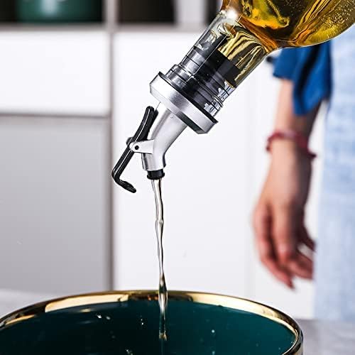 10 Pack Oil Spouts, Olive Oil Vinegar Bottle Stopper Dispenser with Tube Brush, Leakproof Bottle Spouts for Salad, Sauce, Soy, Etc