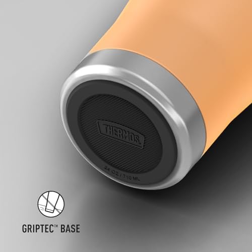 THERMOS Icon Series 24oz Stainless Steel Tumbler with Slide Lock Lid, Leakproof, Fits Cupholder, Dishwasher Safe, Griptec™ Non‑Slip Base, Keeps Drinks Hot 6 Hrs/Cold 22 Hrs, Melon
