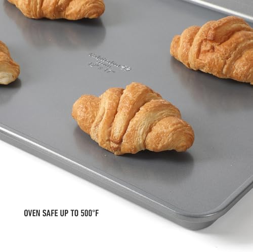Calphalon Titan Cookie Sheet 2-Pack Set, 12 x 17 Inch Nonstick Baking Sheets, Cookie Baking Sheet, Metal Baking Sheet, PFOA-Free for Even Baking, Durable Design