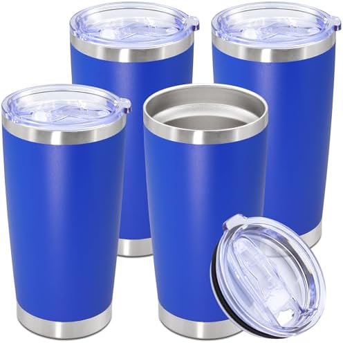 20oz Tumbler Stainless Steel Tumbler Coffee Tumbler with Lid Dark Blue, 4P