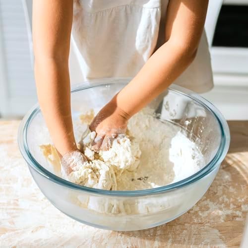 6.3 Qt Large Glass Mixing Bowl,11-1/2" Clear Glass Salad Cooking Bowls