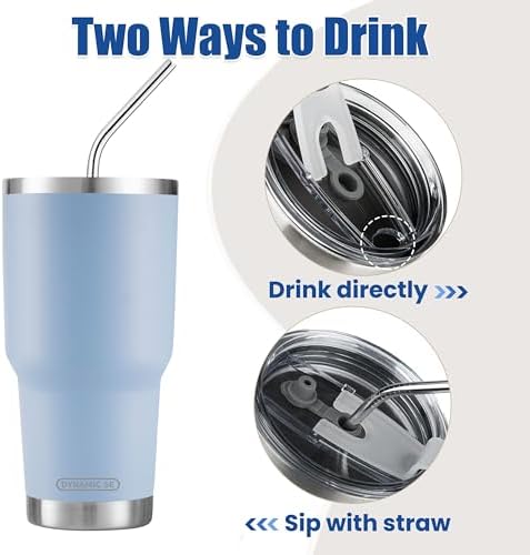 D·S 30oz Blue Tumbler Double Wall Vacuum Insulated Travel Coffee Mug