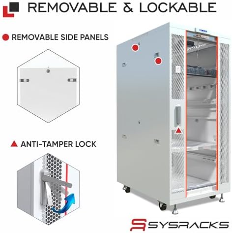 32U Home Server Rack Cabinet – 19" Floor Standing Network Rack, 35" Deep Homelab Rack with Locking Glass Door, Cooling Fans, PDU & Shelf for NAS, Router, Switch and AV Equipment