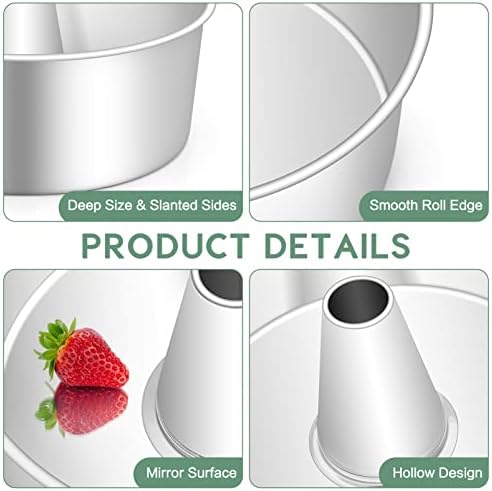 TeamFar 10inch Angel Food Cake Pan, Stainless Steel Cake Pan with Tube