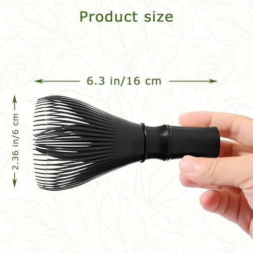 Matcha Whisk, Reusable Resin Matcha Whisk Easy to Clean Stirring Tool for Japanese Matcha Green Tea Ceremony (Black)