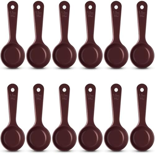 Carlisle FoodService Products Measure Miser Solid Measuring Spoon with Short Handle, 1.5 Ounces, Brown - (Pack of 12)