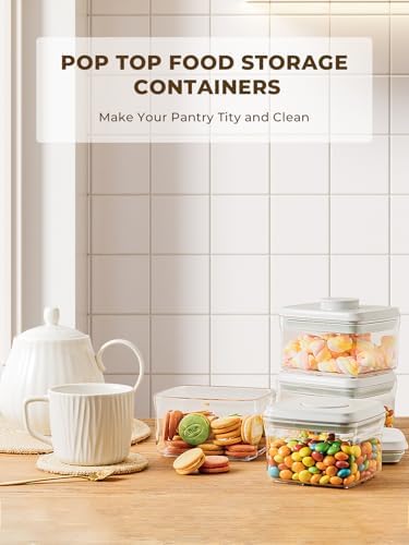 0.6 Qt Airtight Snack Containers, 3 Pack Small Pop Top Pantry Jars