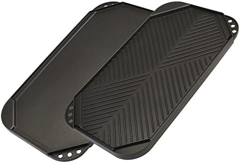 Ecolution Reversible Grill/Griddle Pan, Non-Stick, Dishwasher Safe, Double Burner Family Griddle Grill Pan Cookware, Cast Aluminum, 19.5-Inch x 11-Inch