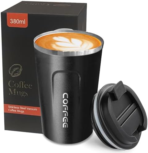 Insulated Travel Coffee Mug, Stainless Steel Coffee Cup with Leakproof Lid