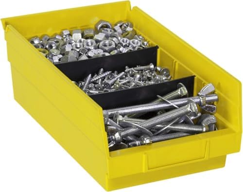 Akro-Mils 30130 Heavy Duty Plastic Shelf Bins, 12"x 6.5"x 4", Yellow, 12-Pk