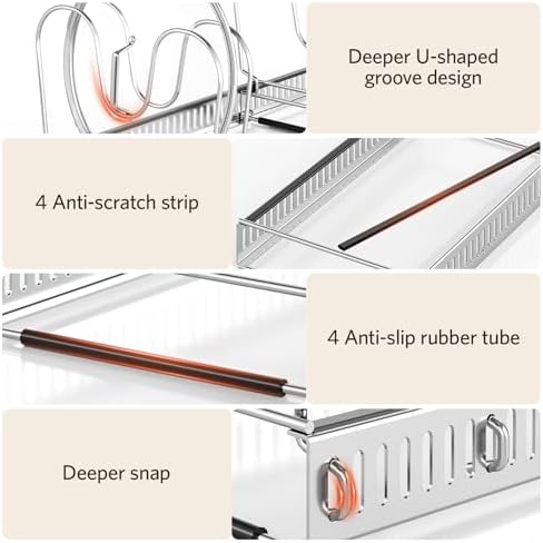 ORDORA Pots and Pans Organizer under Cabinet, 11.8-22.8" 12 Dividers Silver