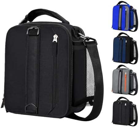 Expandable Lunch Box Insulated Lunch bag for Men Teen Kids Boys Adult Portable Stylish Double-Capacity Lunchbox Special Design for Working Office school Picnic (Black Expandable 10L)