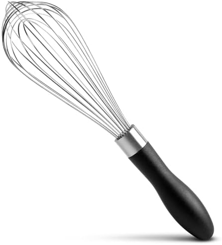 Anyongora 10 Inch Whisk, Sturdy Stainless Steel Wire Whisk, Non-Slip Grip
