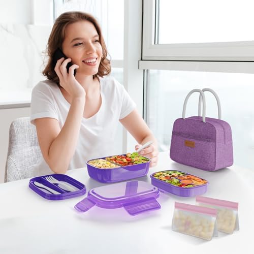 JBGOYON Leakproof Bento Box & Insulated Lunch Bag Set for School and Work
