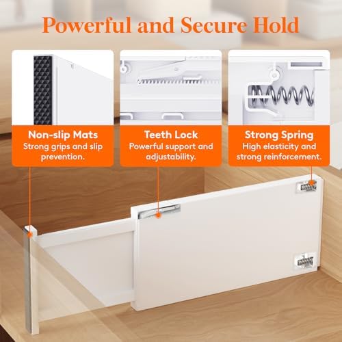 Lifewit 6" Tall Upgrade Drawer Dividers, Adjustable Deep Drawer Organizer